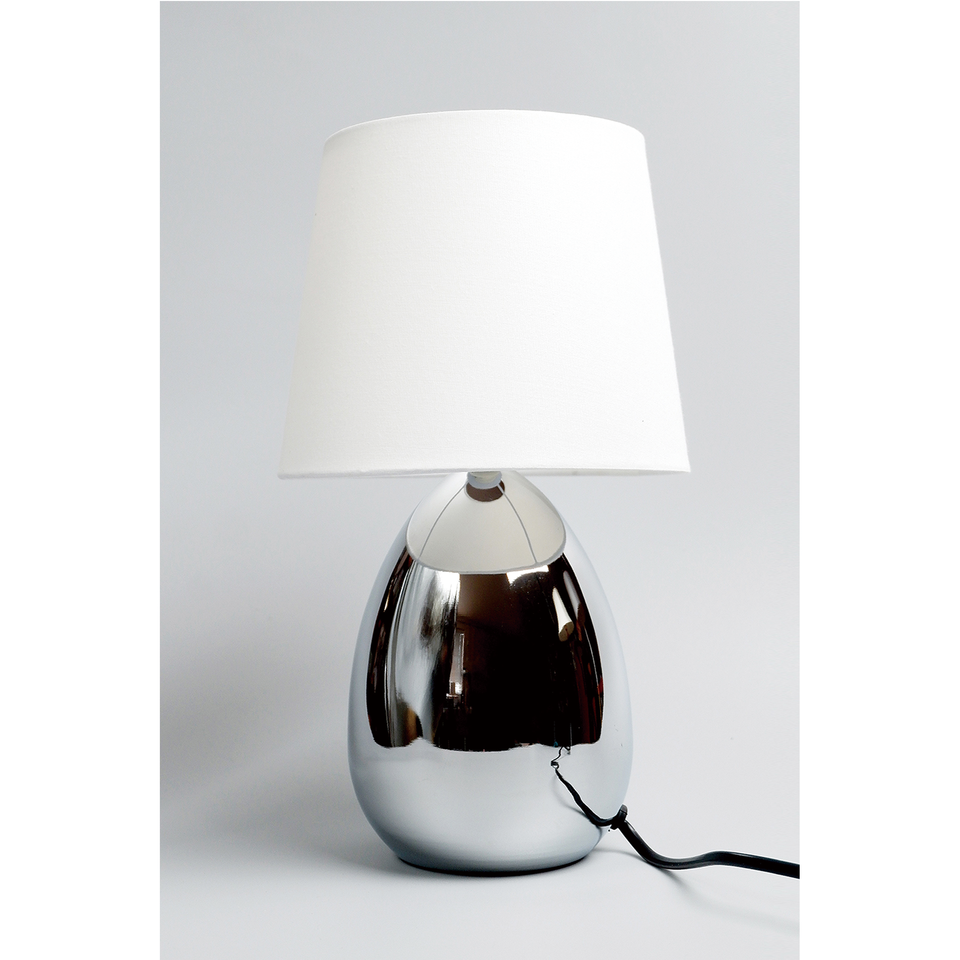 Libby Touch Table Lamp - Chrome With White Shade