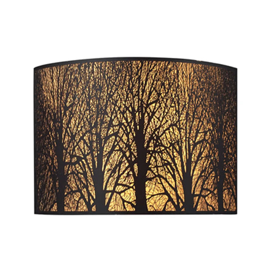 AUTUMN: Curved Aged Bronze With Amber Lining Interior Wall Light