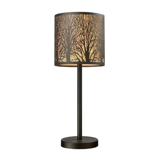 Autum: Round Aged Bronze with Amber Lining Table Lamp