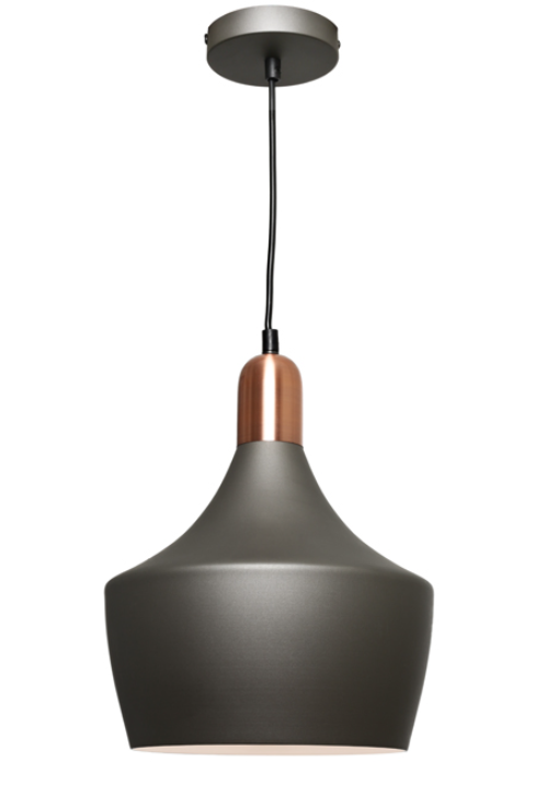 Charcoal Incl Copper Highlights Pendant