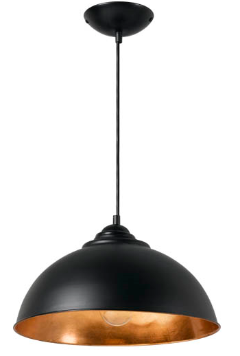 Black Copper Leaf Dome Small Pendant