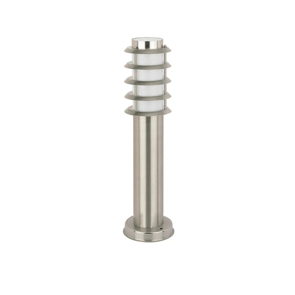BORDA: E27 Surface Mounted Louvred Stainless Steel Bollard Lights IP44