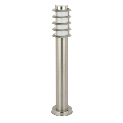 BORDA: E27 Surface Mounted Louvred Stainless Steel Bollard Lights IP44