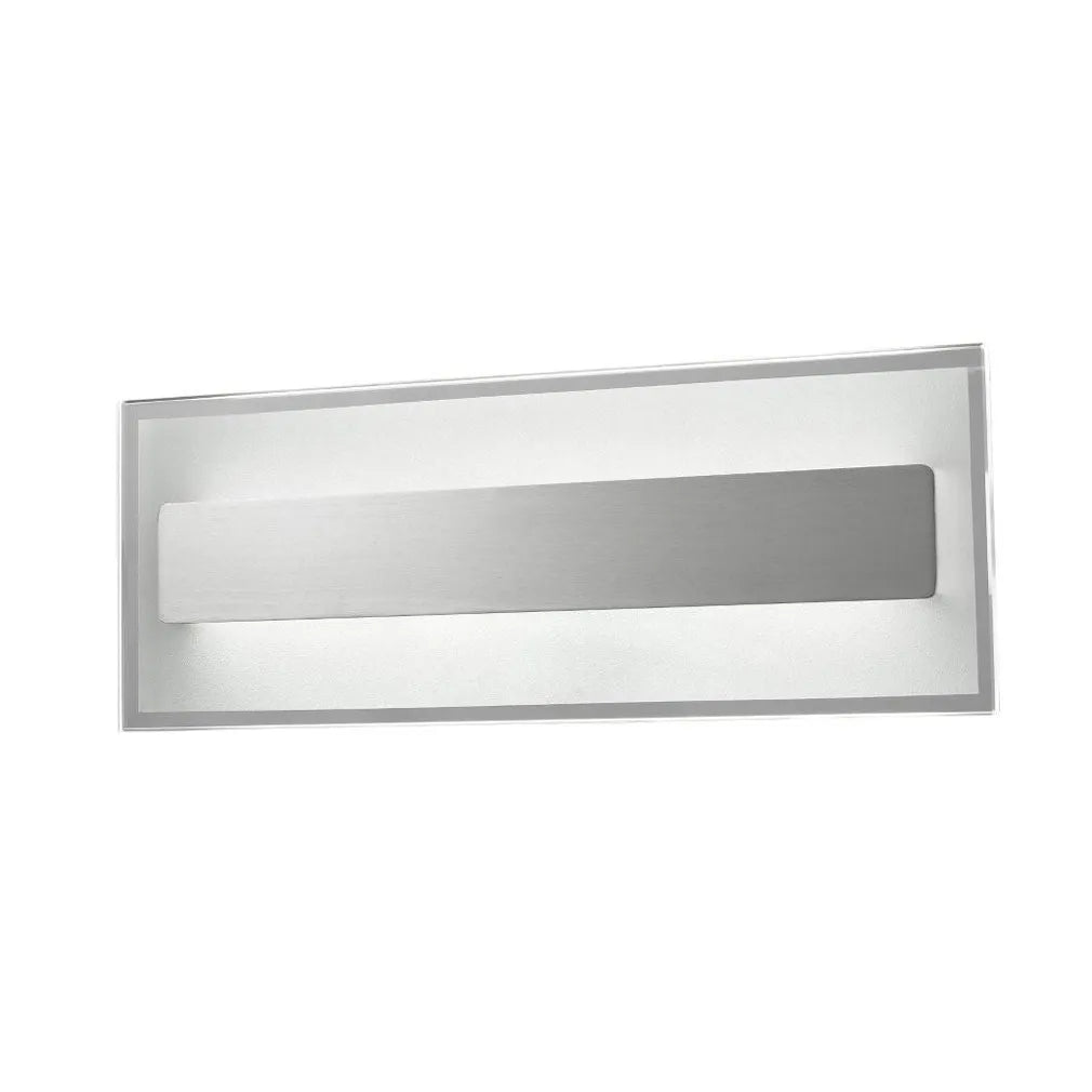 BARCELONA: LED Interior Clear Border Frosted Inner Rectangular Brushed Wall Light