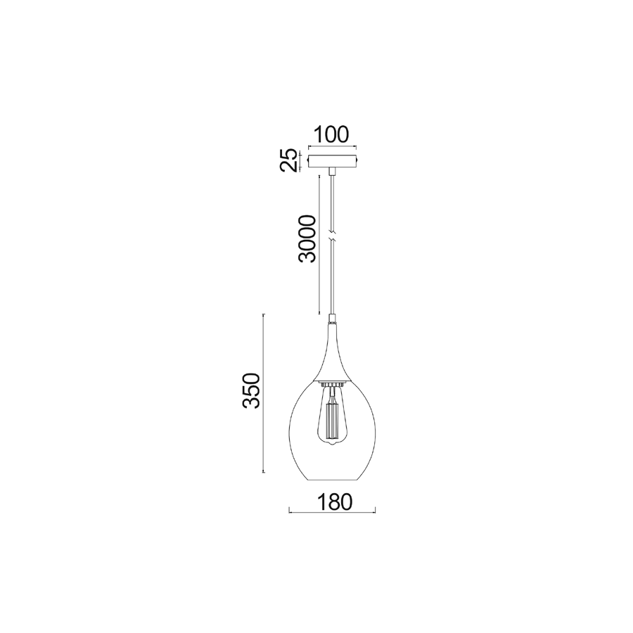 Brote Glass Pendants Amber or Smoke