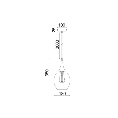 Brote Glass Pendants Amber or Smoke