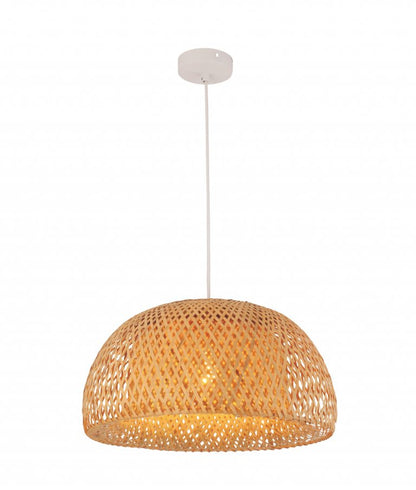 Canasta Natural Bamboo Finish Pendant