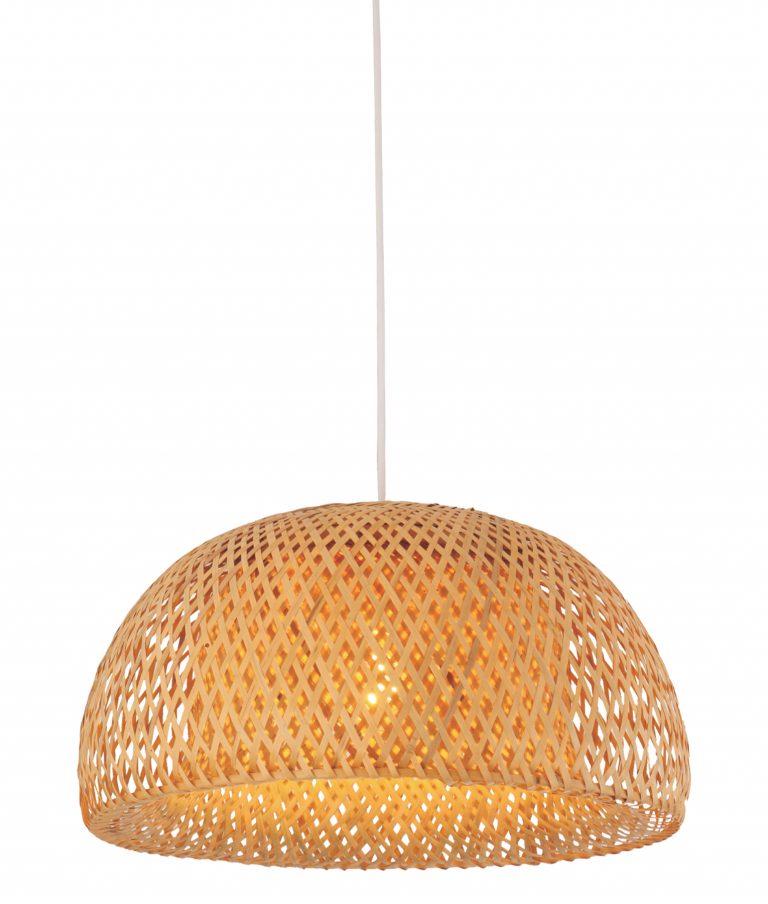Canasta Natural Bamboo Finish Pendant