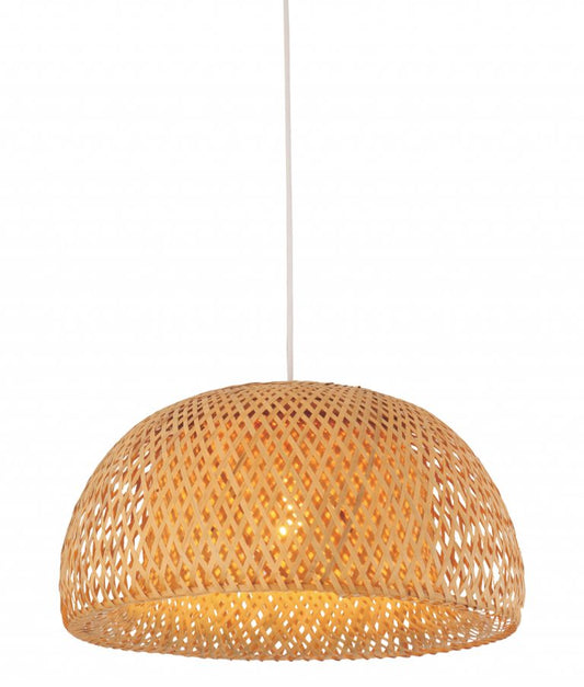 Canasta Natural Bamboo Finish Pendant