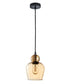 Champan Interior Bronze Amber or Smokey Black Glass Ellipse Pendant Lights