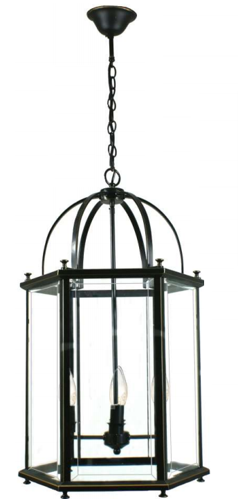 Country Four Light Large Bronze Pendant