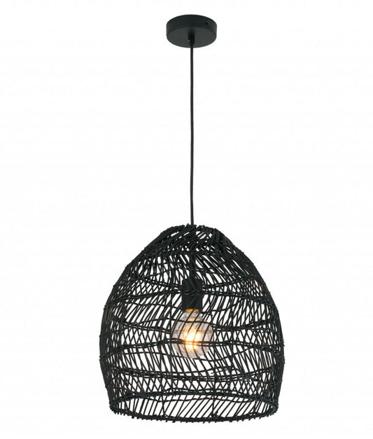 Coup 1 Rattan Ellipse Pendant Matte Black
