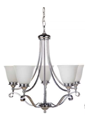 Dallas Five Light Pendant Chrome