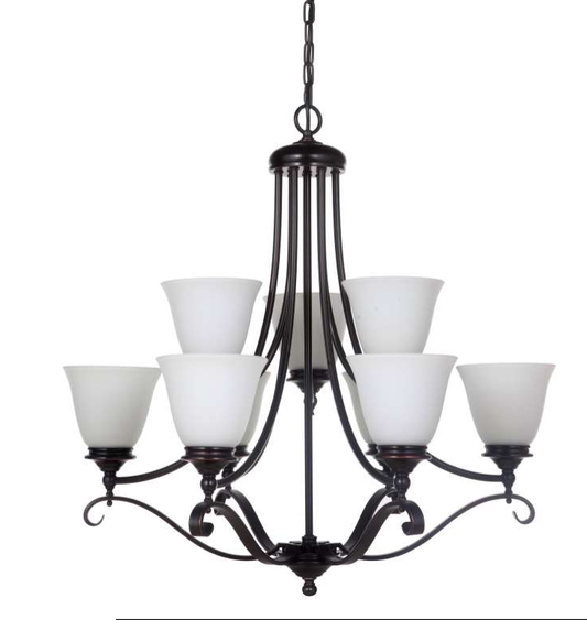 Dallas Nine Light Pendant Bronze