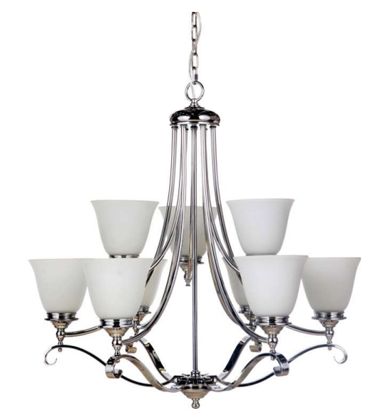 Dallas Nine Light Pendant Chrome