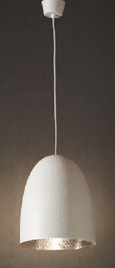 Dolce Beaten White Silver Pendant Light