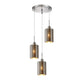 ESPEJO3: Interior Iron & Chrome Oblong Glass with Dotted Effect Pendant Lights