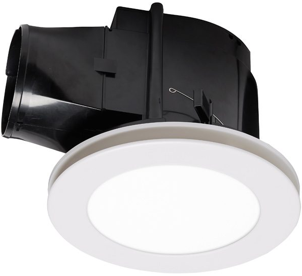 Round exhaust fan with light outlet