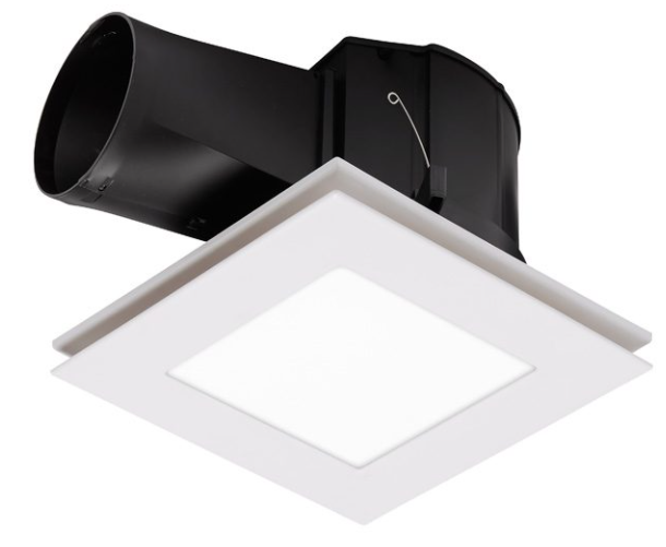 Flow Tri Colour LED 300mm White Square Exhaust Fan Light Combo