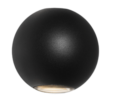 Sphere Up Down LED Black Exterior Wall Light
