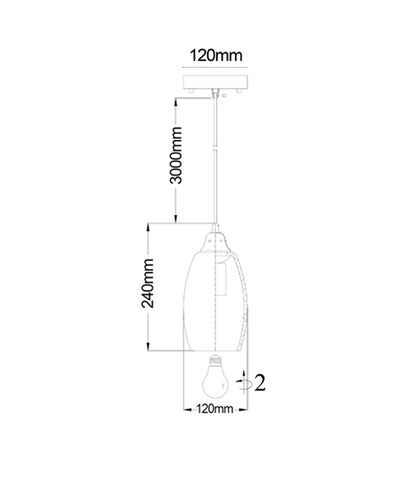 Glaze Ellipse Hand Blown Glass Pendant Light