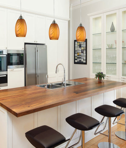 Glaze Ellipse Hand Blown Glass Pendant Light