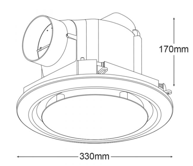 Gyro Ii 250mm Round Silver Exhaust Fan