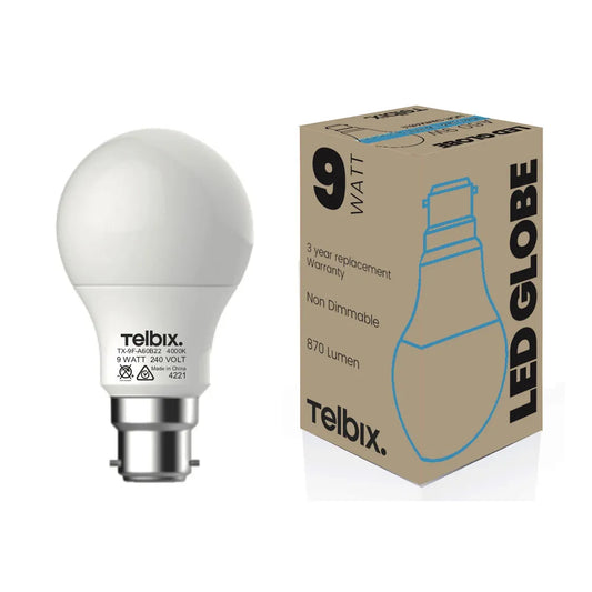 A60 LED Globe 9w b22 6000k 900lm