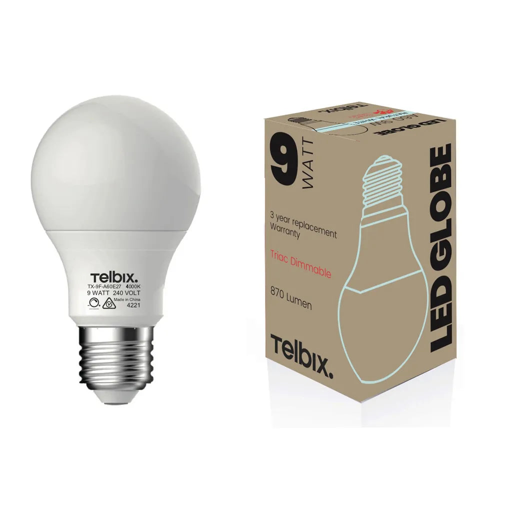 A60 LED Globe 9w e27 4000k 870lm