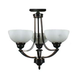 Houston Three Light Flush Pendant Bronze