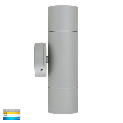 Tivah Silver Tri Colour Up and Down Wall Pillar Lights