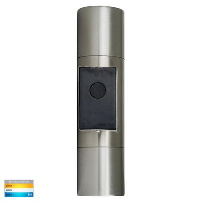 Piaz Stainless Steel Tri Colour Up & Down Wall Pillar Lights