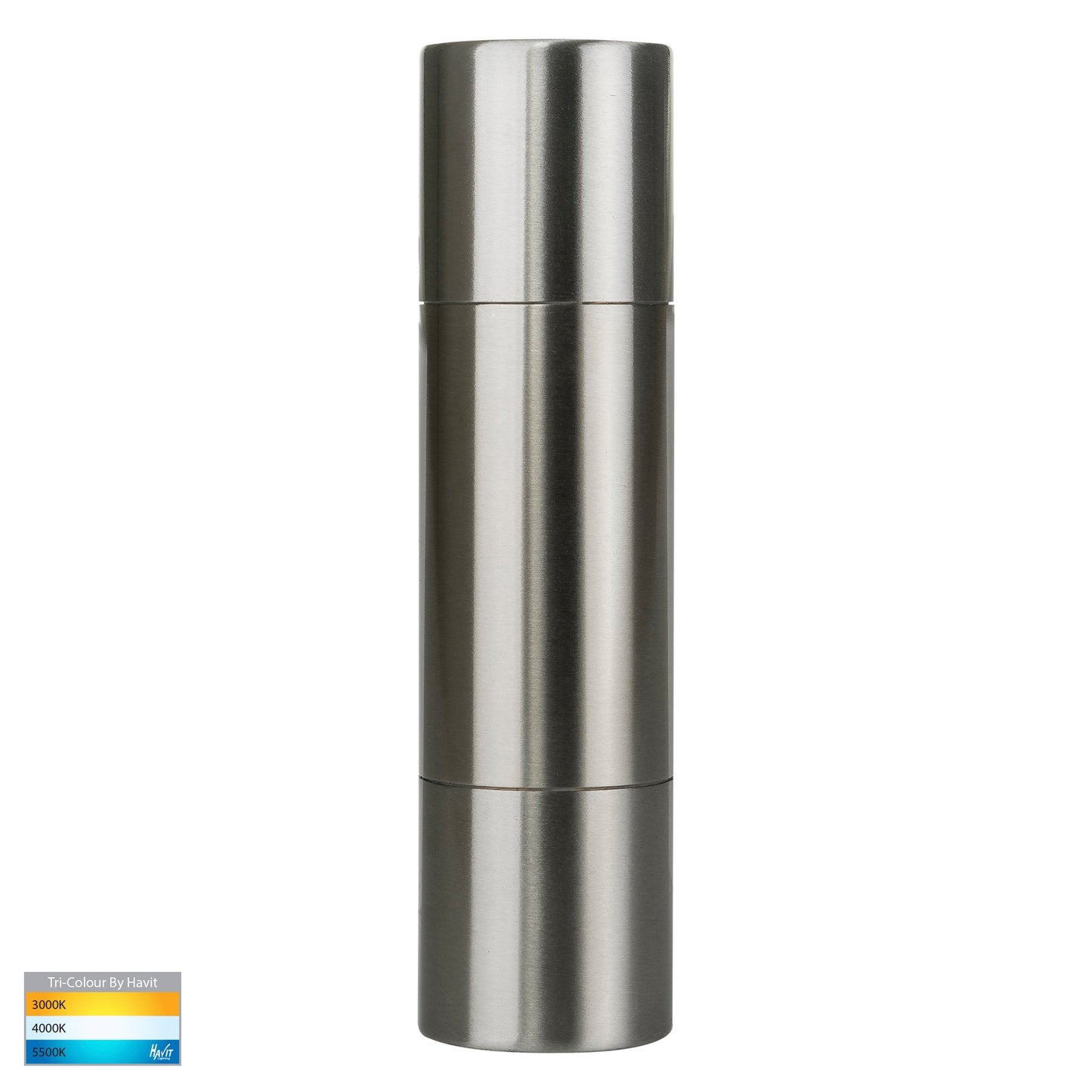Piaz Stainless Steel Tri Colour Up & Down Wall Pillar Lights