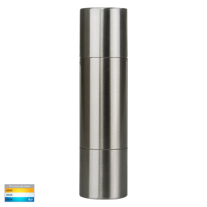 Piaz Stainless Steel Tri Colour Up & Down Wall Pillar Lights