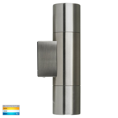 Piaz Stainless Steel Tri Colour Up & Down Wall Pillar Lights