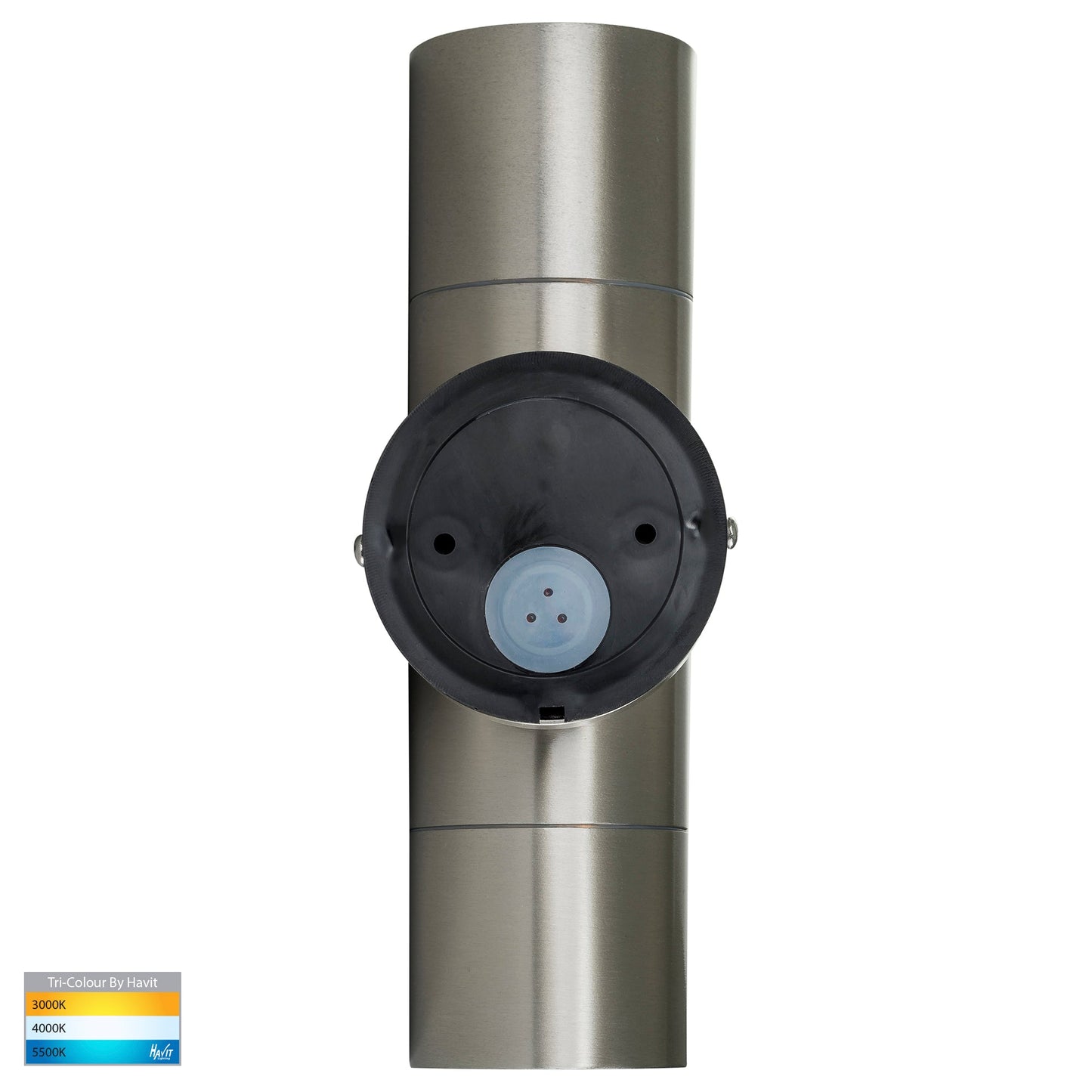 Fortis Stainless Steel Tri Colour Up & Down Wall Pillar Lights