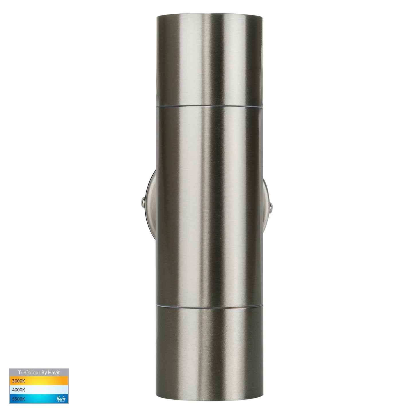 Fortis Stainless Steel Tri Colour Up & Down Wall Pillar Lights