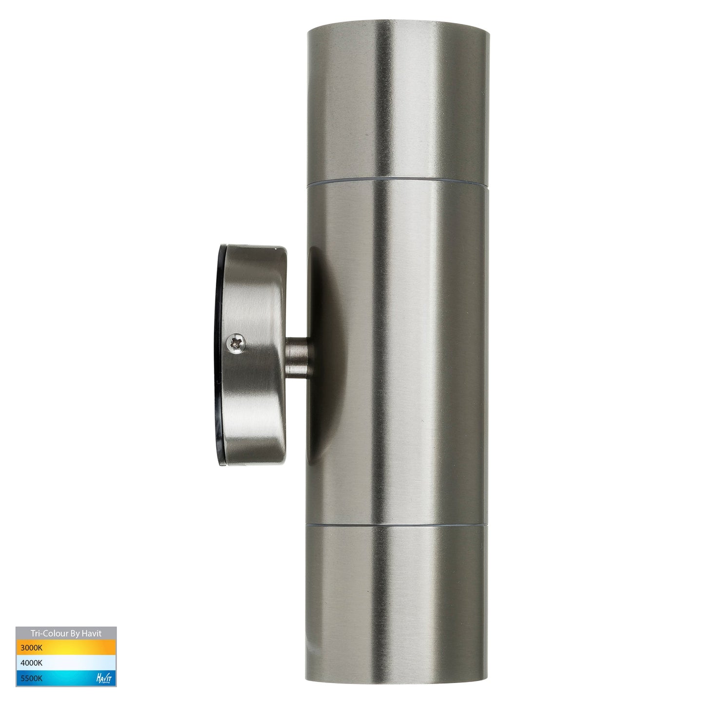 Fortis Stainless Steel Tri Colour Up & Down Wall Pillar Lights