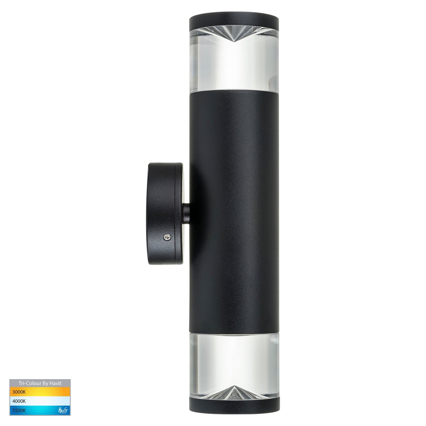 Highlite Black Tri Colour Up and Down Wall Pillar Lights