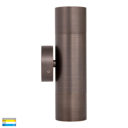 Tivah Antique Brass Tri Colour Up and Down Wall Pillar Lights