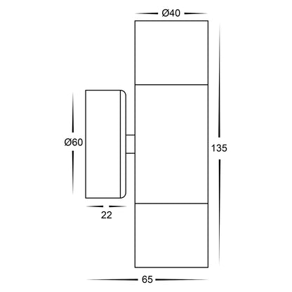 Up & Down Wall Pillar Light 316 Stainless Steel Hv1007mr11nw
