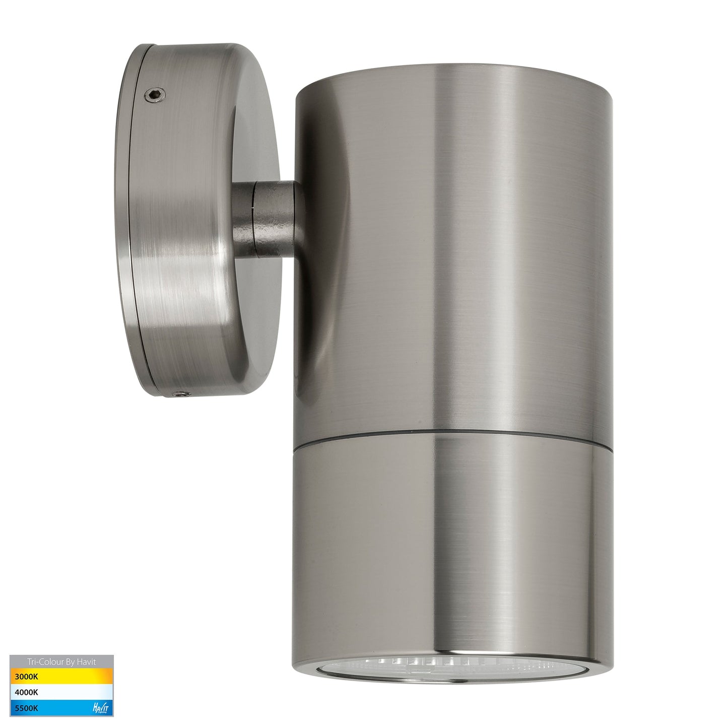 Single Fixed Wall Pillar Light 316 Stainless Steel - Tri Colour
