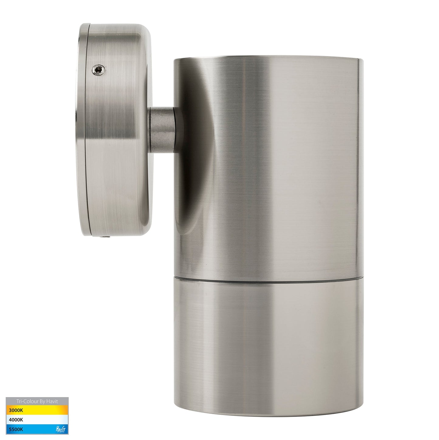 Single Fixed Wall Pillar Light 316 Stainless Steel - Tri Colour