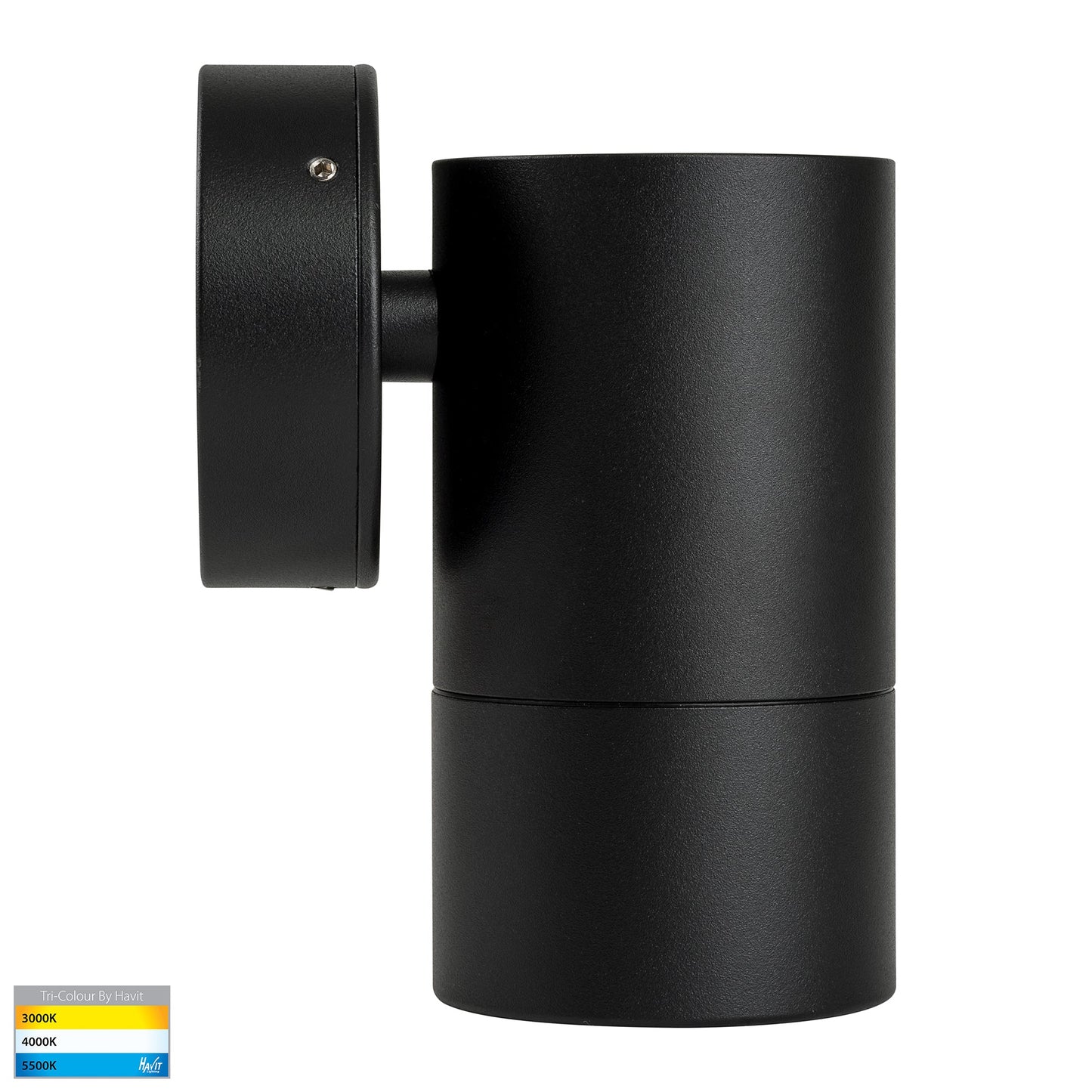 Single Fixed Wall Pillar Light Black - Tri Colour
