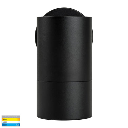 Single Fixed Wall Pillar Light Black - Tri Colour