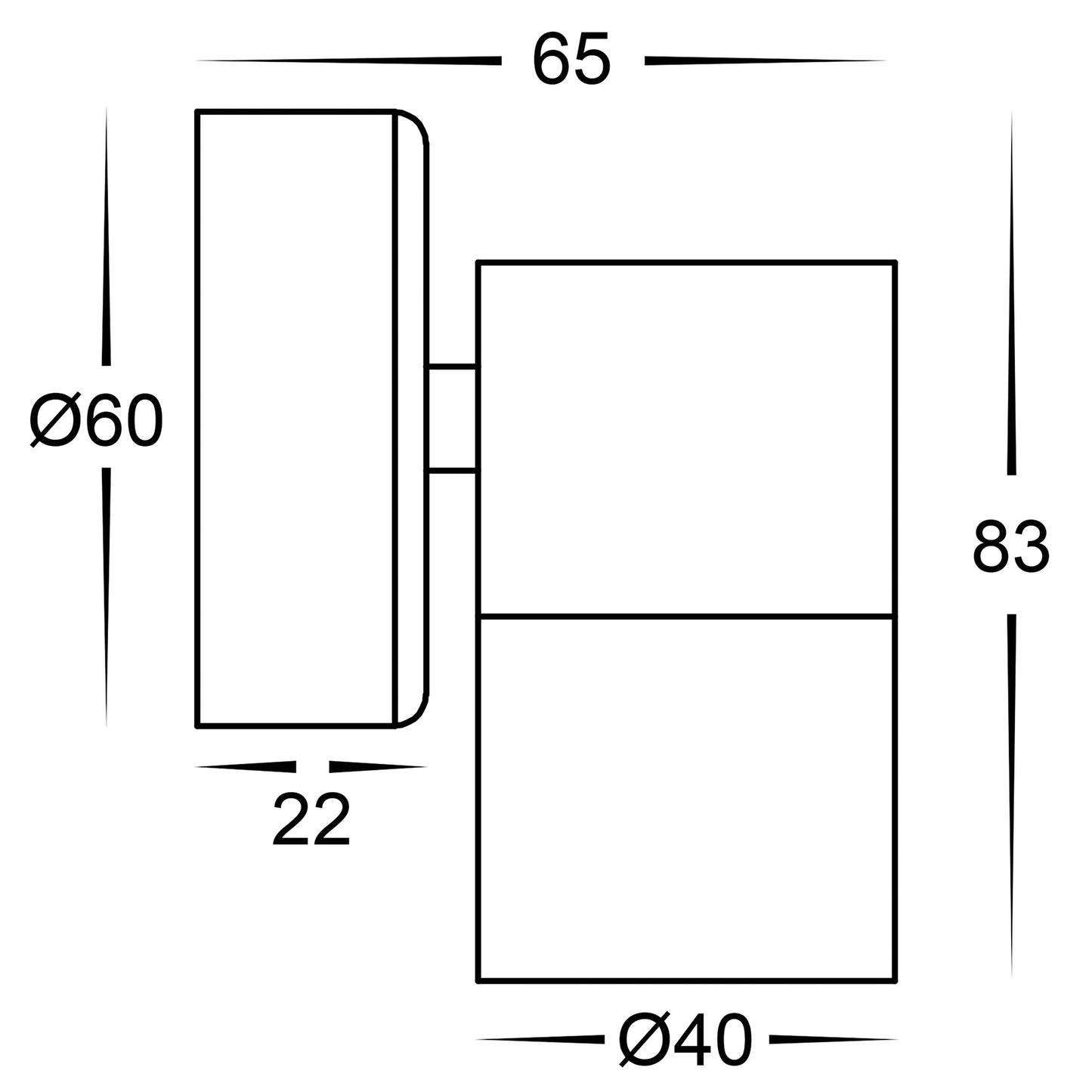 Single Fixed Wall Pillar Light 316 Stainless Steel