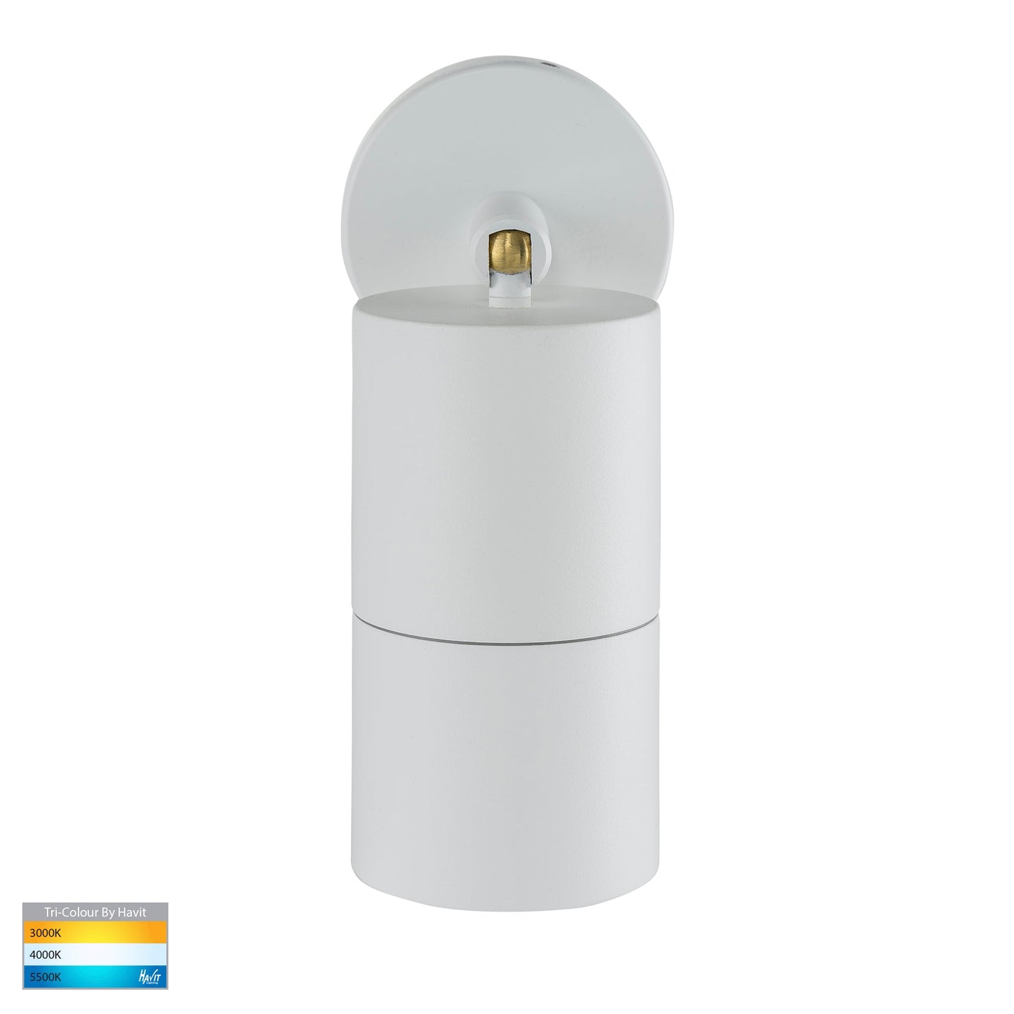 Tivah White LED Tri Colour Single Adjustable Wall Pillar Light
