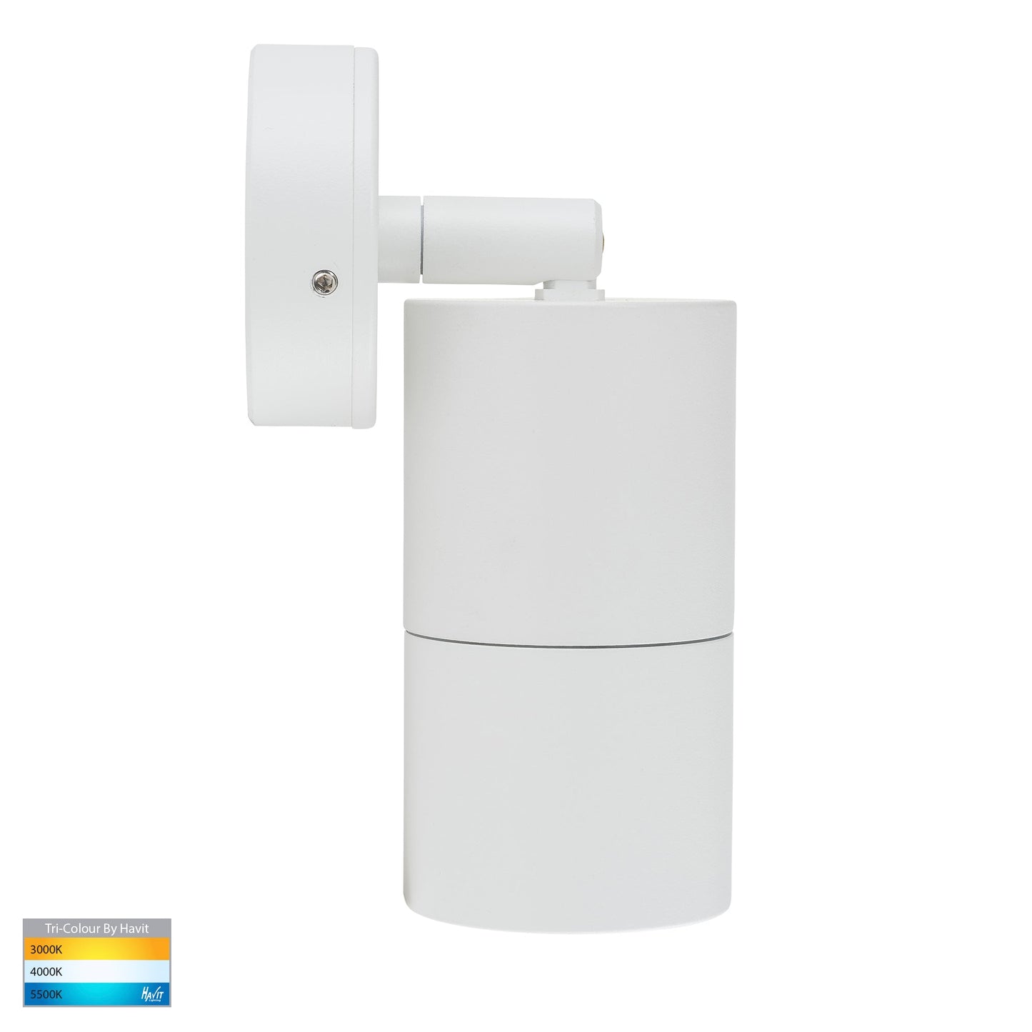 Tivah White LED Tri Colour Single Adjustable Wall Pillar Light