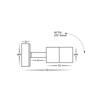 Single Adjustable Wall Pillar Light Black HV1227mr11nw