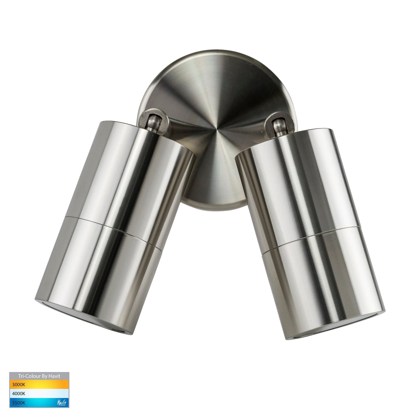 Hv1305t-Hv1307t - Tivah 316 Stainless Steel Tri Colour Double Adjustable Wall Pillar Lights